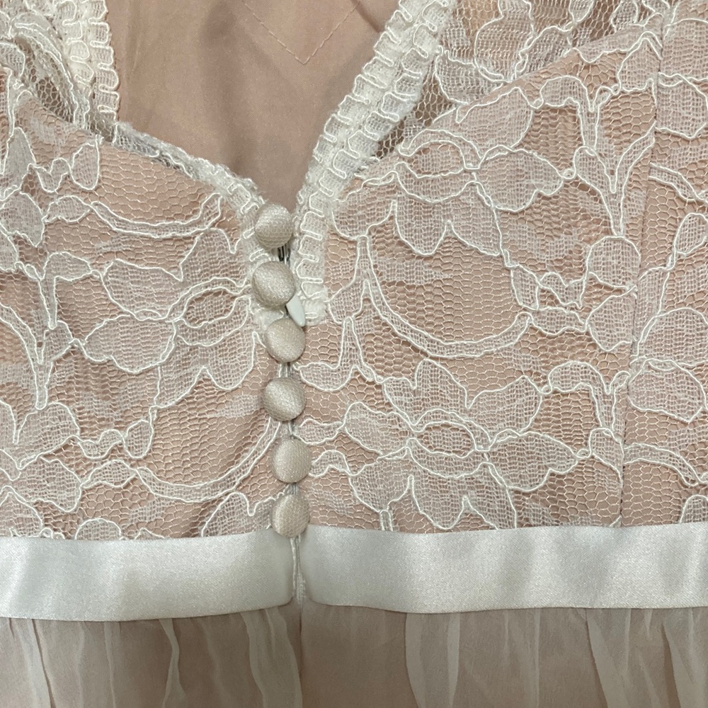 Mori Lee Ivory lace Corset Empire Waist simple elegant boho Wedding Gown Size 12 - Picture 6 of 16